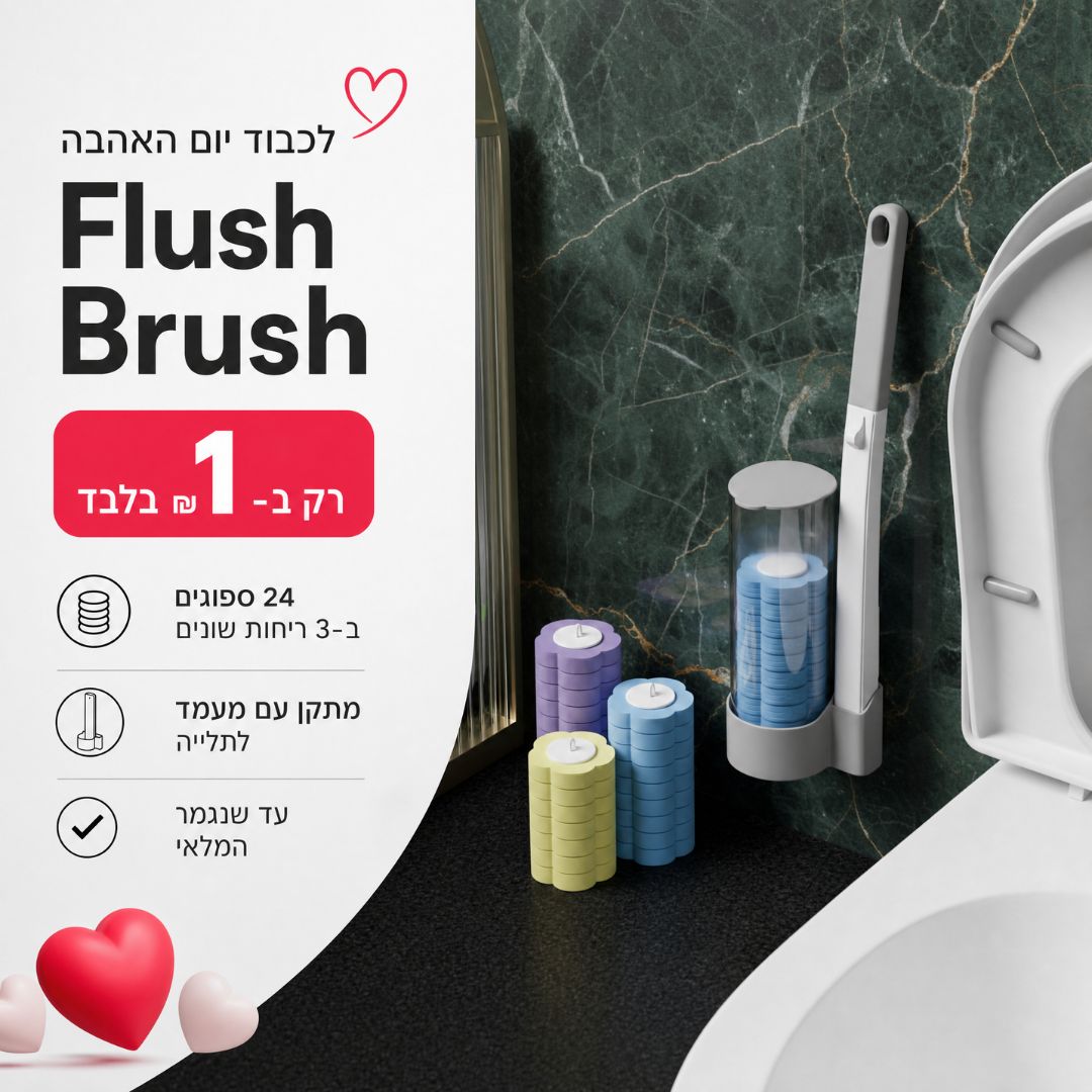 Flush Brush - המברשת עם ספוגי הקסם המתחלפים שמצחצחים את האסלה