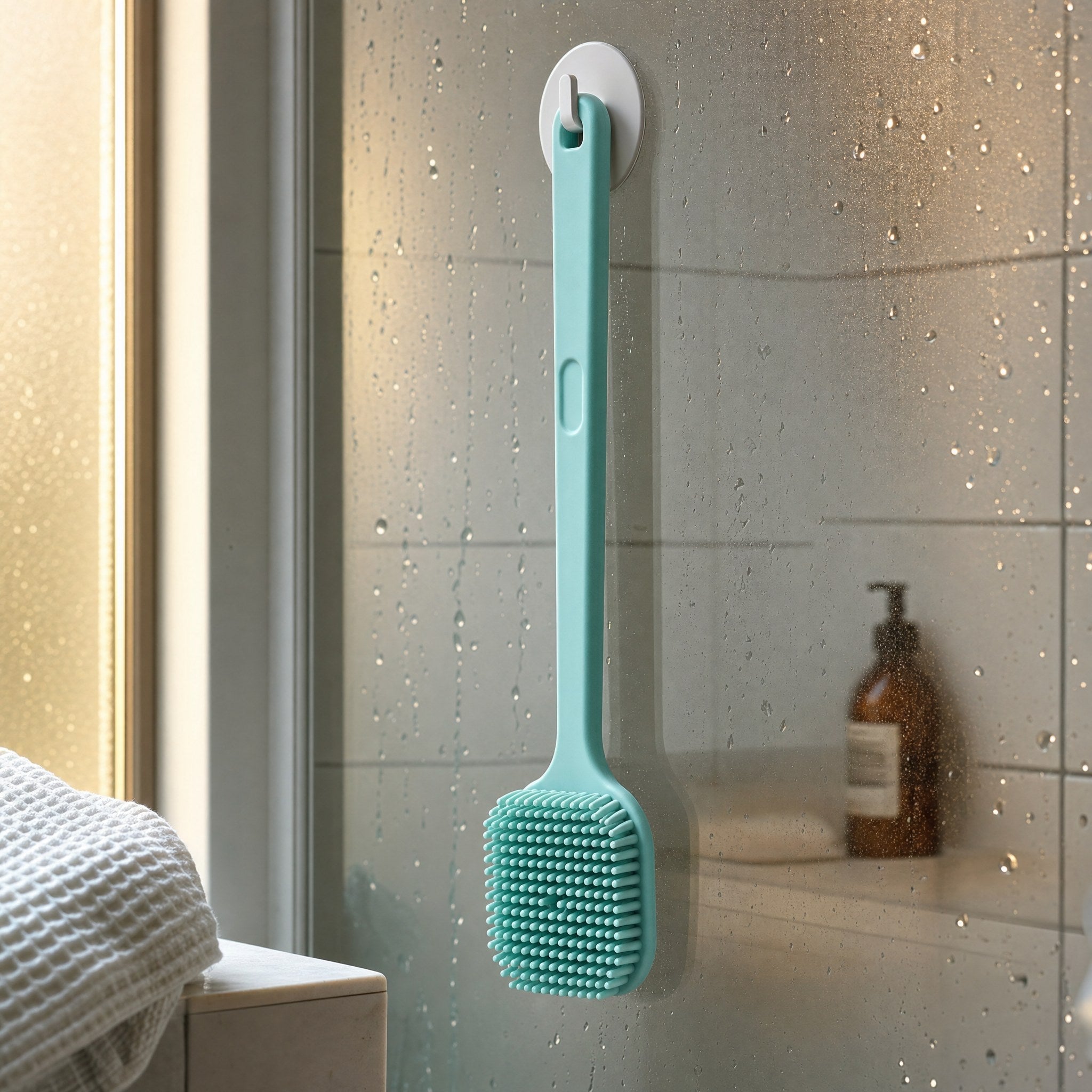 Brush Buddy תלויה על וו במקלחת