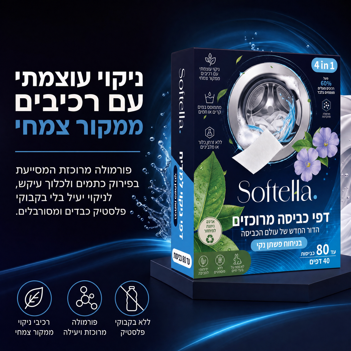 סופטי - דפי ניקיון לכביסה (קופסה אחת)